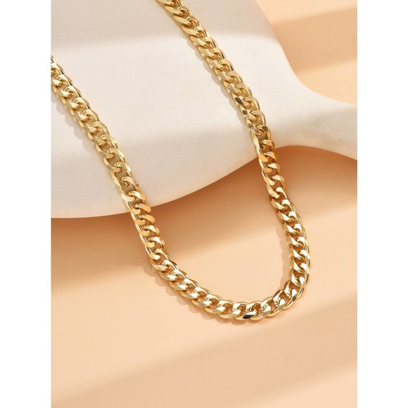 Minimalist chunky gold Chain Necklace - Picture 2 of 11